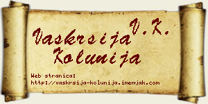 Vaskrsija Kolunija vizit kartica